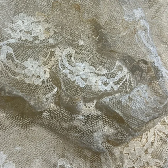 VINTAGE 70s wedding dress prairie bridal‎ gown flouncy ruffle lace long sleeve - Picture 16 of 16